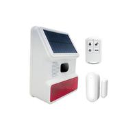 Sirena Solare Wireless 433 MHz con Suono, Luce e Allarme per Esterni con Telecomando per Sistema di Allarme di Sicurezza Domestica GSM PGST