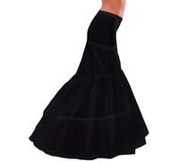 Sirena Sottogonna Sposa per Nozze Gonna Sottovesti e Sottogonna Lunga Donna Abiti da Sposa Sottoveste da Sposa 2 Cerchio Intimo Modellante da Donna Crinolina Fishtail Wedding Petticoat(Nero,34)