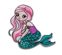 Sirena - Toppe Termoadesive Patch Toppa Ricamate, Misura: 6,8 x 7,3 cm