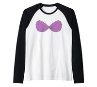 Sirena Viola Conchiglia Reggiseno Cartoon Graphic Maglia con Maniche Raglan