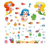 Sirene stelle coralli conchiglie adesivi murali cameretta bambino 70 adesivi