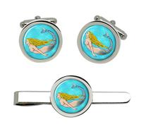 Sirenetta Nuoto Gemelli E Fermacravatta Set