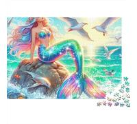 Sirenetta Puzzle per Adulti Puzzle 1000 Pezzi Gabbiani Set Puzzle 1000 Pezzi Relax Arredo Casa Regalo 52x38cm/1000pcs