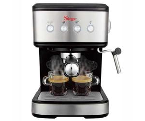 Sirge LussyO Macchina da Caffè Espresso e Cappuccino 1100 Watt, 15 bar, 1,5Litri con 3 filtri, macinato e cialda