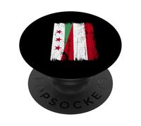 Siria Austria Mezza bandiera Siriano Austria Patrimonio PopSockets PopGrip Adesivo