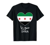 Siria Cuore Con Nuova Bandiera Siriana Amo Siria Uomini Donne Maglietta