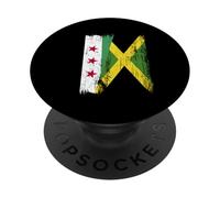 Siria Giamaica Mezza bandiera Siriano Giamaicano Heritage PopSockets PopGrip Adesivo
