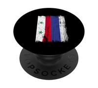 Siria Russia Mezza Bandiera Maglia Russa Siriana PopSockets PopGrip Adesivo