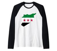 Siria,Siria Mappa,Bandiera della Siria,Siriano. Maglia con Maniche Raglan