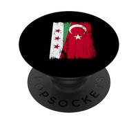 Siria Turchia Mezza bandiera Turchia Turchia Patrimonio turco siriano PopSockets PopGrip Adesivo