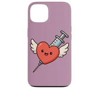 Siringa a forma di cuore Kawaii divertente per infermiera umorismo flebotomista Custodia per iPhone 13