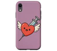 Siringa a forma di cuore Kawaii divertente per infermiera umorismo flebotomista Custodia per iPhone XR