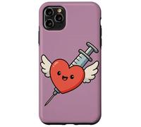 Siringa a forma di cuore Kawaii divertente per infermiera umorismo flebotomista Custodia per iPhone 11 Pro Max