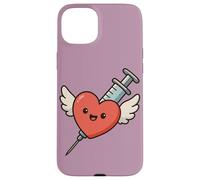 Siringa a forma di cuore Kawaii divertente per infermiera umorismo flebotomista Custodia per iPhone 15 Plus