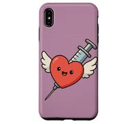 Siringa a forma di cuore Kawaii divertente per infermiera umorismo flebotomista Custodia per iPhone XS Max
