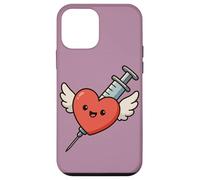 Siringa a forma di cuore Kawaii divertente per infermiera umorismo flebotomista Custodia per iPhone 12 mini