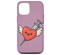 Siringa a forma di cuore Kawaii divertente per infermiera umorismo flebotomista Custodia per iPhone 12/12 Pro