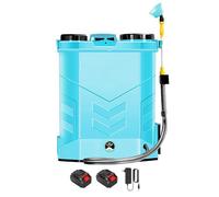 Siringa da giardino con 2 batterie da 1500 mAh, spruzzatore elettrico a pressione da 20 l, con 8 ugelli, tracolla regolabile, per fertilizzare, irrigare, spruzzare pesticidi e pulire dispositivi (blu)