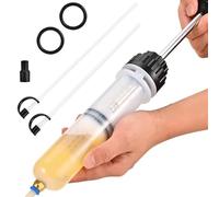 Siringa di aspirazione dell'olio da 200 mL Pompa Manuale a Siringa, Siringa di Aspirazione dell' Olio con 2 Tubi e Un Paio di Anelli di Gomma di Ricambio per Liquido dei Freni, Oli Trasmissione