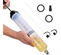 Siringa di aspirazione dell'olio da 500 mL Pompa Manuale a Siringa, Siringa di Aspirazione dell' Olio con 2 Tubi e Un Paio di Anelli di Gomma di Ricambio per Liquido dei Freni, Oli Trasmissione