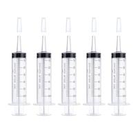 Siringa di Plastica 5 pezzi Siringhe 60 ml senza Ago, Sterile, Monouso Siringa Dosatrice per Alimentazione Piccoli Animali Domestici, laboratorio di scienze