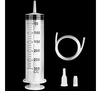 Siringa Graduata 300ml Siringa Grande Siringa Olio Siringa Aspira Liquidi con Catetere per Laboratori Scientifici Irrigazione Giardino Industria(300ml)