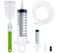 Siringa Grande 100ml+10ml, Riutilizzabili Siringhe Sterili in Plastica con Cateteri e spazzole, Confezionato Singolarmente Olio Siringa per Laboratori Alimentazione Animali Domestici Lrrigazione