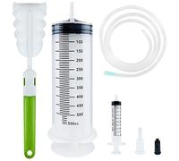 Siringa Grande 500ml+10ml, Riutilizzabili Siringhe Sterili in Plastica con Cateteri e spazzole, Confezionato Singolarmente Olio Siringa per Laboratori Alimentazione Animali Domestici Lrrigazione