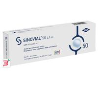 SIRINGA INTRA-ARTICOLARE SINOVIAL 50 ACIDO IALURONICO SALE SODICO 2% 50MG/2,5ML 2,5ML + AGO 21 GAUGE