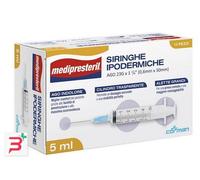 SIRINGA IPODERMICA MEDIPRESTERIL AGO 23 GAUGE 1 1/4 0,5X30MM 5 ML 10 PEZZI