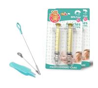 Siringa nasale per bambini, 4 pezzi, con strumenti di pulizia, in silicone, sicura, per la pulizia del naso, per neonati/bambini (giallo, 4 pezzi)