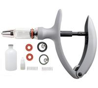 Siringa per Bestiame in Acciaio Inossidabile da 10 Ml, Pistola per Iniezione Continua Regolabile con Multiuso per Bovini, Cavalli, Pecore, Suini, Pollame(5ML/Intubation)