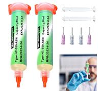 Siringa per Flusso Di Saldatura 2 Pezzi Flussante per Saldatura a Stagno Flussante Stagno No-Clean Paste per Saldatura Senza Piombo Flussanti per Saldatura Per BGA SMD PGA PCB Saldatura 10 ML