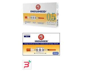 SIRINGA PER INSULINA PIC INSUMED 0,3 ML 100 UI SPAZIO ZERO AGO 30 GAUGE 8 MM 3 SACCHETTI DA 10 PEZZI