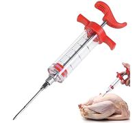 Siringa per Marinata Carne,Siringa Iniettore Barbecue per Arrosti Professionale Siringa per Carne in Acciaio Inossidabile Alimentare Meat Injector per Marinata Manzo Pollo e Turchia