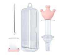 Siringa per medicinali per bambini, 14,8 cm, per bambini, in silicone PP, dosatore accurato per medicinali, con pennello dosatore e custodia