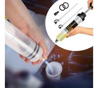 Siringa per Olio,Pompa Manuale a Siringa,Manuale Pompa Olio,Siringa di Aspirazione dell' Olio con 2 Tubi per Liquido dei Freni, Oli Trasmissione, Pompa Trasferimento Aspirazione Dell'olio(200CC )