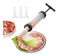 Siringa per Salsicce Plastica Pressa per Salsiccia Manuale Ripieno di Salsiccia Riempitrice per Salsicce per La Casa, con 3 Ugelli per La Casa, Utensili da Cucina, Adatta per Salsicce Fatte in Casa