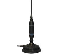 Sirio Antenne OMEGA 27 MAG con base magnetica diam. 100mm, Antenna CB Veicolare, Frequenza 27-28.5MHz, Potenza Massima 150W (CW) Short Time, Stilo Inox Nero, Inclinabile 180°, Altezza 0,945mt, cavo