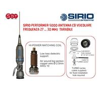 SIRIO PERFORMER P-5000 ANTENNA CB VEICOLARE, FREQUENZA 27 … 30 MHz TARABILE