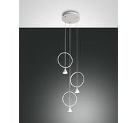 Sirio sospensione bianca dimmimerabile LED 24w diffusori anelli