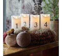 Sirius Candela LED Sara Advent 4pcs altezza 12,5 cm bianco/argento Sirius