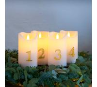 Sirius Candela LED Sara Advent 4pcs altezza 12,5 cm bianco/oro Sirius