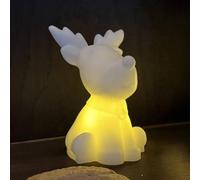 Sirius Figura decorativa LED Naja, bianca, altezza 14 cm, cera, funzionamento a Sirius