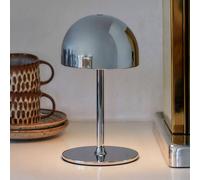 Sirius Lampada da tavolo LED ricaricabile Tim, color cromo, altezza 22 cm, IP54 Sirius