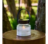 Sirius Lampada LED solare Aston Jar, altezza 12 cm, nero/marrone, IP44 38267