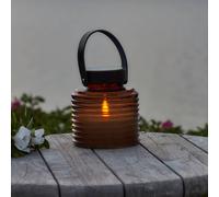 Sirius Lampada LED solare Aston Jar, altezza 16 cm, color ambra/marrone, IP44 Sirius