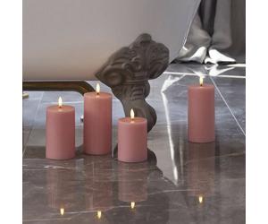 Sirius Lumino da tè LED Sille, rosa, cera, set da 2, funzionamento a batteria Sirius