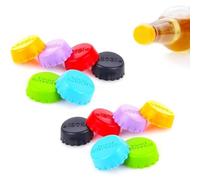 SIRLOMU 12 tappi di bottiglia in silicone riutilizzabili, tappi a corona, tappi di bottiglia sigillanti per birra e acqua, disponibili in 6 colori