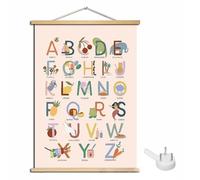 SIRLOMU Poster ABC Bambini Scrivere Imparare Alfabeto Numeri Poster Lettere Scrittura Base Regalo Decorazione Parete Camera Bambini Scuola Materna Scuola Elementare Scuola dell'Infanzia (30x40 cm)